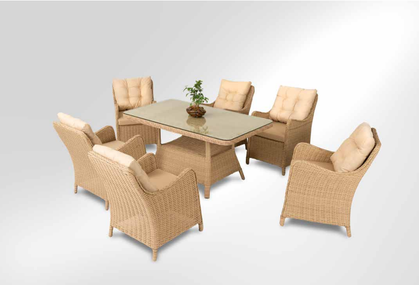 Ayvalık Rattan Yemek Takımı Bej Ayvalık Rattan Yemek Takımı Bej